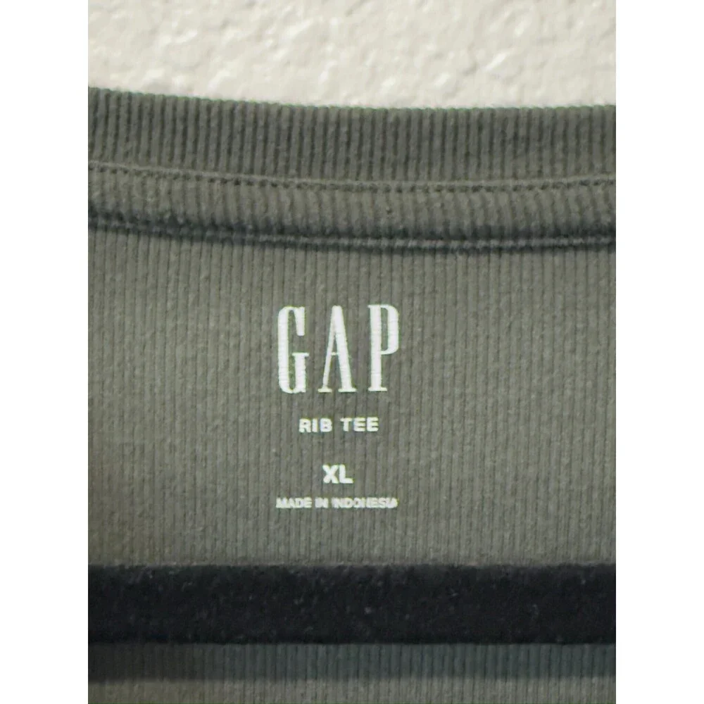 Gap Modern Cropped Rib Tee - Olive Green - XL